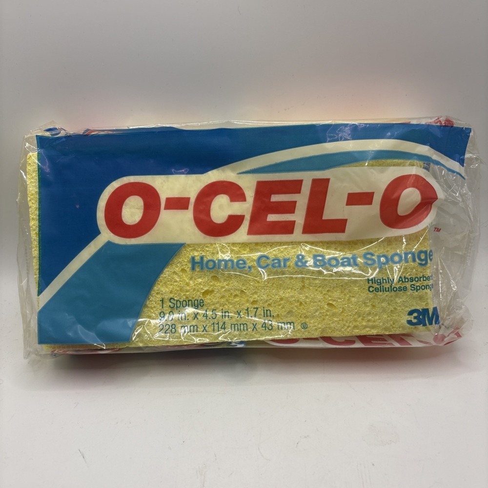 Vintage O-Cel-O 3M Sponge Home Car Boat 1991 9x4.5x1.7" Yellow NOS‎